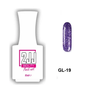 2JJ Glitter Kalıcı Oje GL-19 beyaz şişe simli kalıcı oje