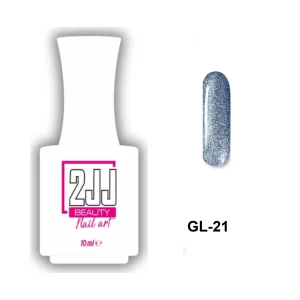 2JJ Glitter Kalıcı Oje GL-21 beyaz şişe simli kalıcı oje