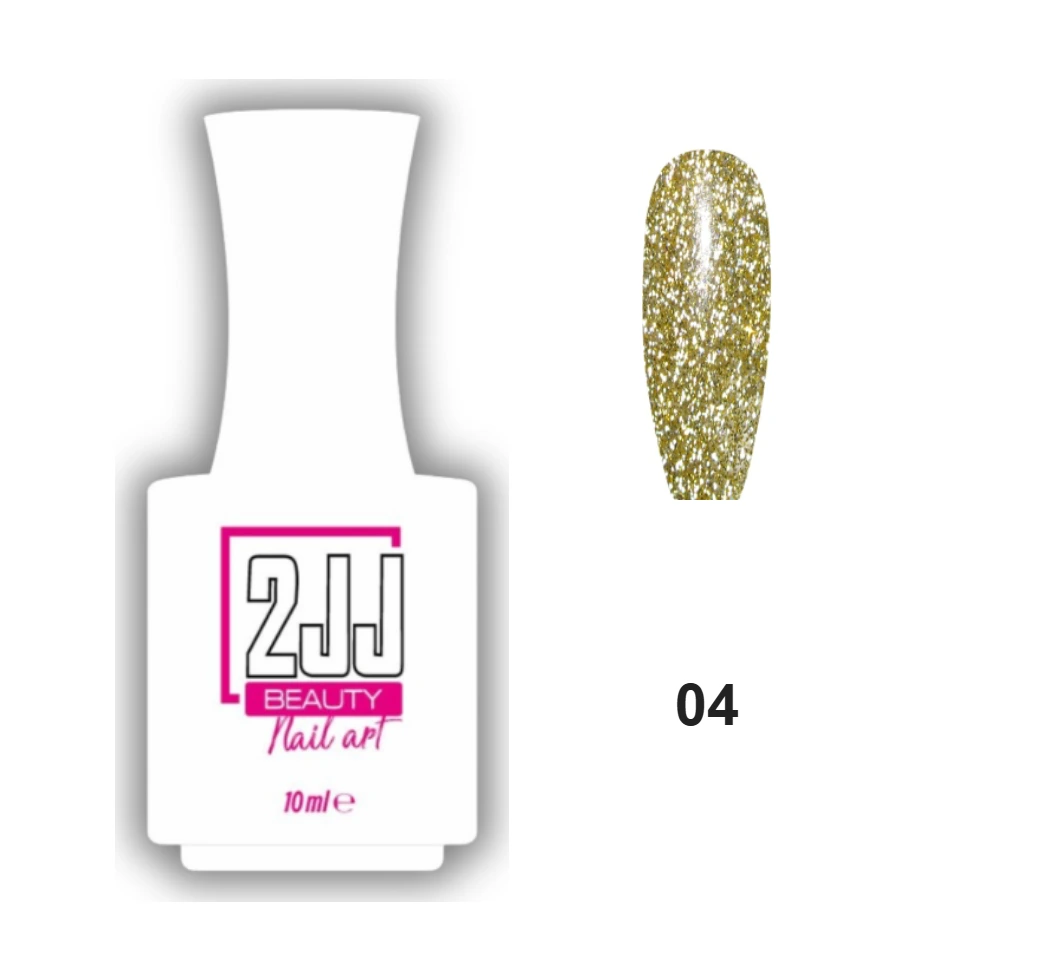 2JJ Star Gel Disco 04 disko simli kalıcı oje beyaz şişe