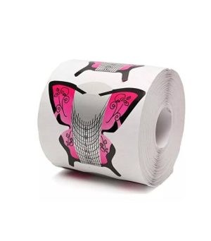 QNAIL pembe kelebek protez tırnak şablonu 500’lü rulo