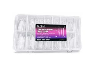 QNAIL Sandwich Dual Form 240 parçalık şeffaf protez tırnak kalıbı seti